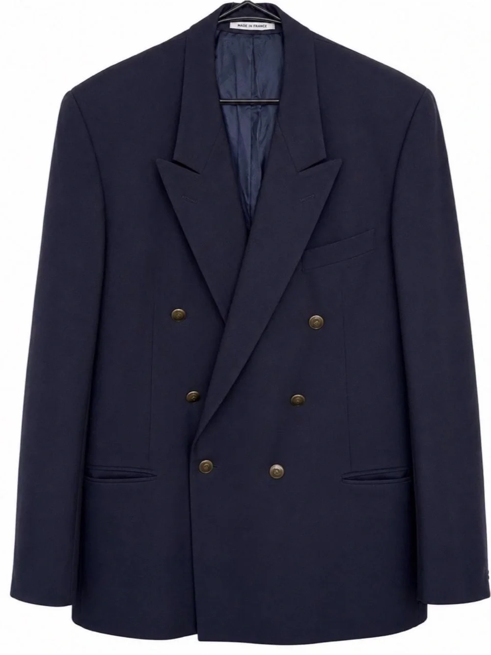 Vintage Yves Saint Laurent Navy Double Breasted coat Oversized Made in France